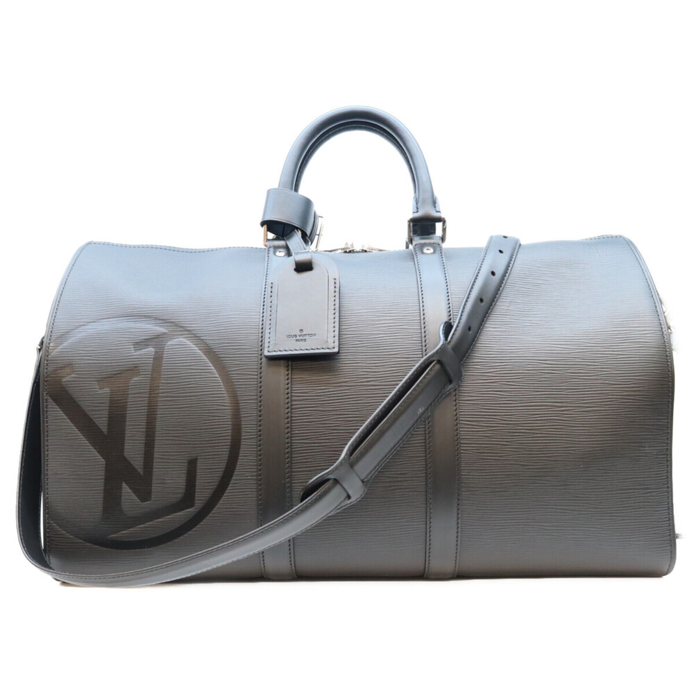 LOUIS VUITTON M53303 Epi Leather, Black LV Circle Keepall Bandoulière 45 Bost...